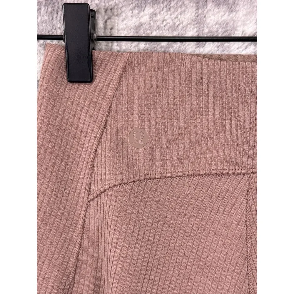 Lululemon Pants 0 Womens Ribbed Softstreme Zip Leg High Rise Cropped Espresso